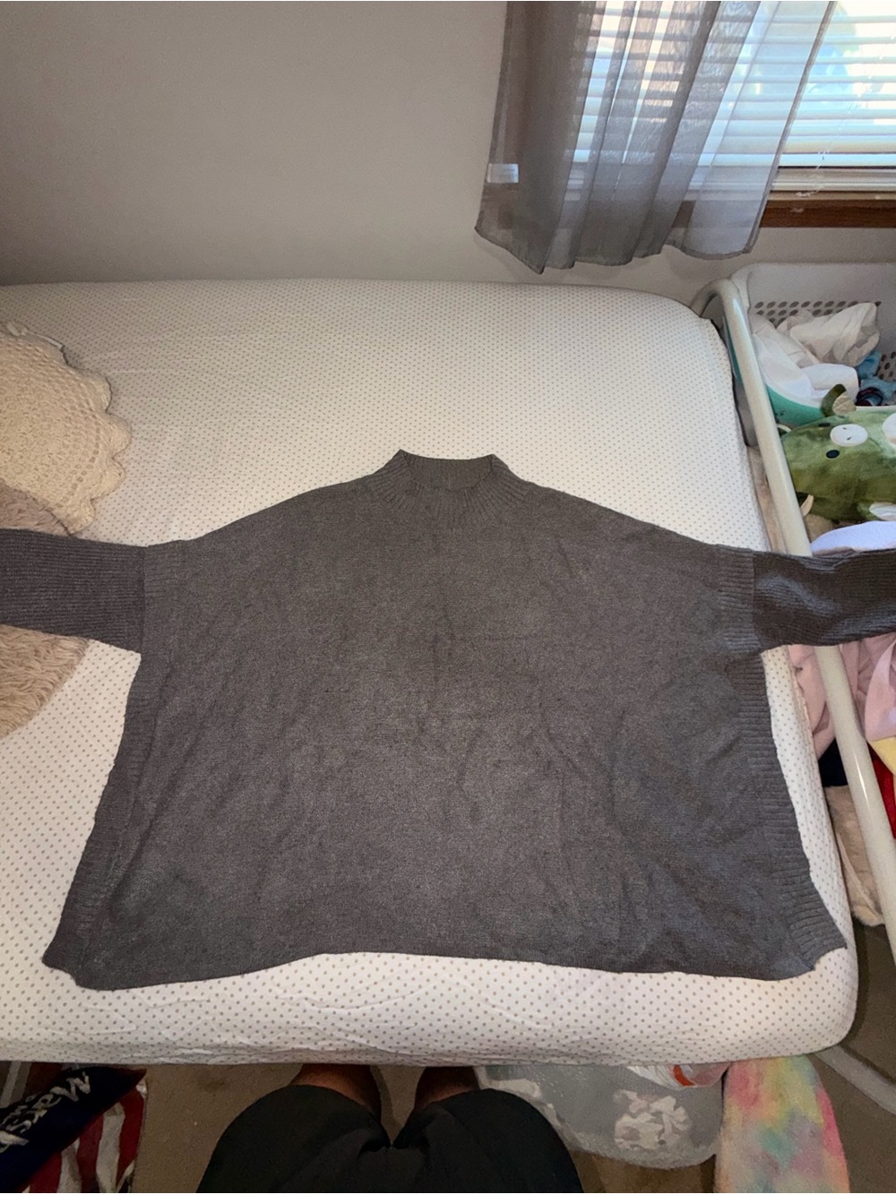 MarlaWynne Charcoal Gray Mock Neck Sweater